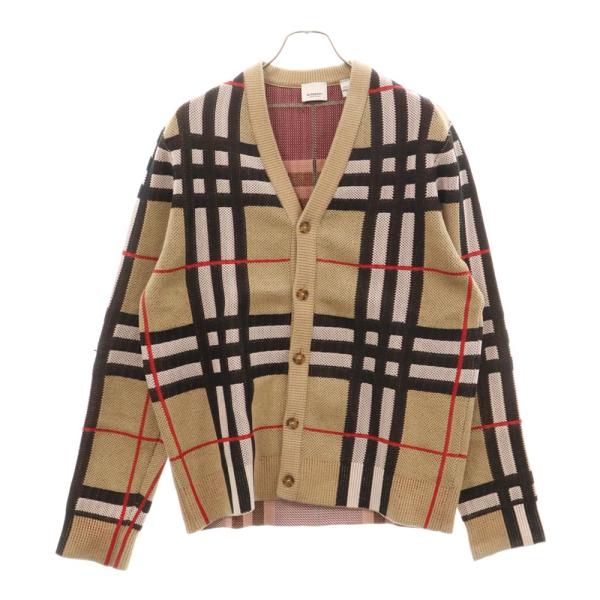 BURBERRY LONDON チェックパイピング　リブニットカーディガン BURBERRY バーバリー 23AW Harriford cardigan チェック柄