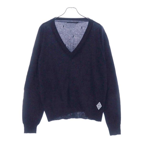 NEXUS7 ネクサスセブン ダイヤ柄 Vネック ニットセーター ブラック