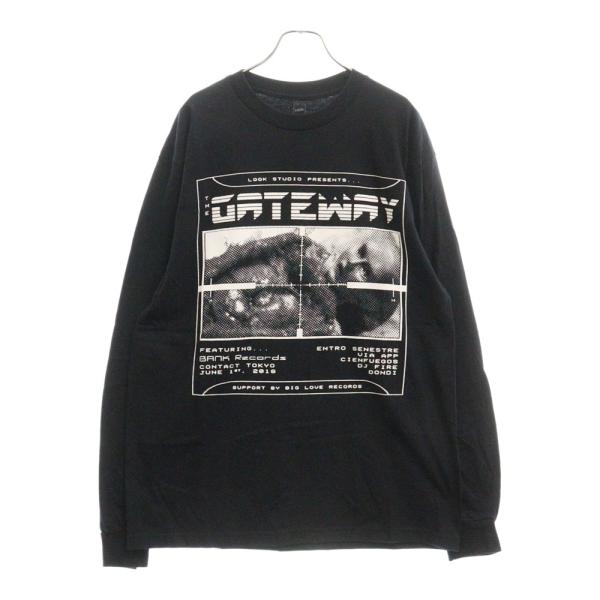 LQQK STUDIO ルックスタジオ プリント 長袖 クルーネック Tシャツ  