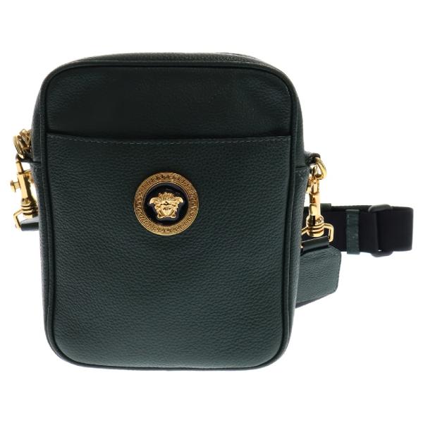 VERSACE ヴェルサーチ メデューサロゴ カーフレザー ショルダーバッグ グリーン 1002885 shopbring_3224j210016