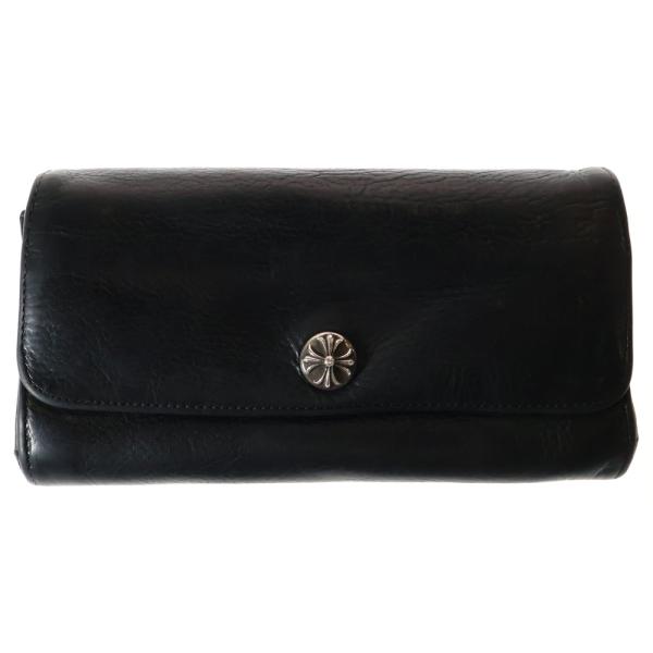 CHROME HEARTS クロムハーツ JUDY CROSS BALL ジュディ クロス ボール ボタン レザーウォレット 長財布 ブラック BCA366 CHROME HEARTS（クロムハーツ） JUDY CROSS BALL ジュディ クロス
