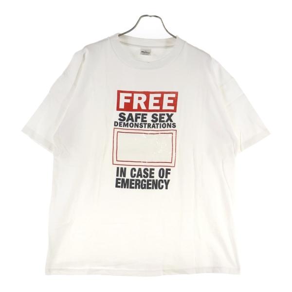 80's90's SEX グラフィックTシャツ VINTAGE ヴィンテージ 90s FREE SAFE SEX TEE フロントプリント クルー