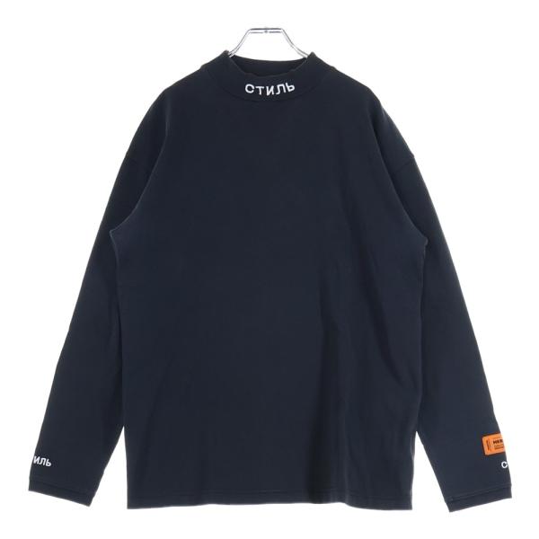 HERON PRESTON ブラック 長袖Tシャツ HERON PRESTON（ヘロンプレストン） ロゴ刺繍 コットン 長袖Tシャツ