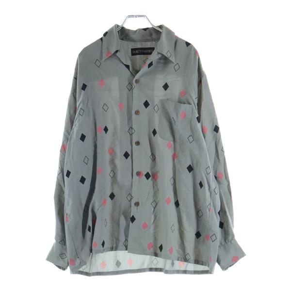 wacko maria オープンカラーシャツ　グレー　M WACKO MARIA（ワコマリア） 24AW HAWAIIAN SHIRT L/S ダイヤ柄