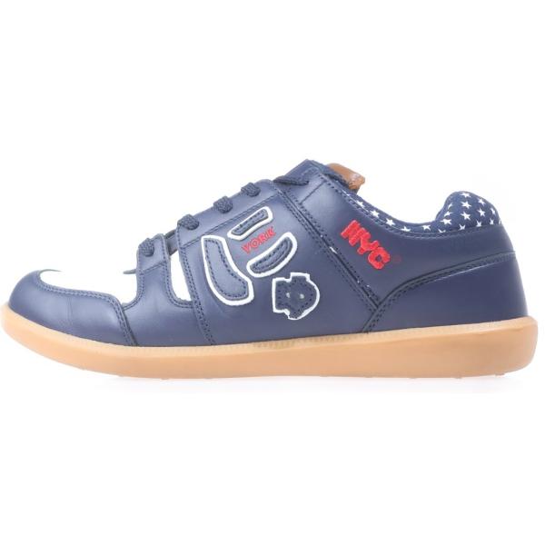 Sangacio サンガッチョ にゅ YORK COM にゅーず レザー ローカットスニーカー ネイビー US10/28cm Sangacio サンガッチョ にゅ YORK COM にゅーず レザー ローカット