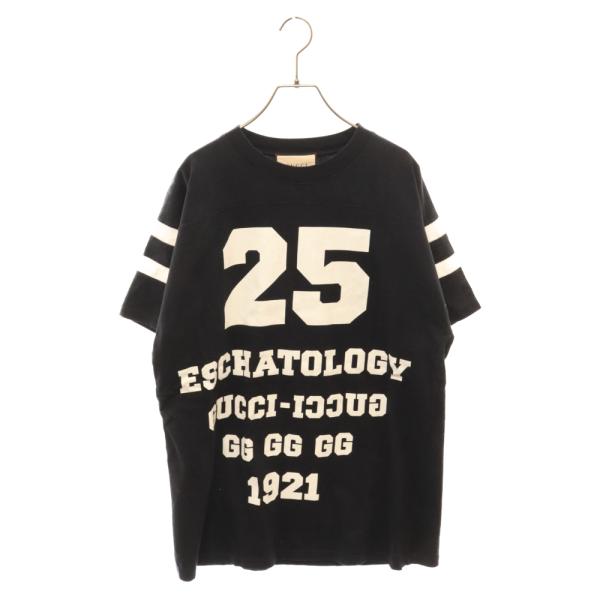 GUCCI グッチ ロゴプリント半袖フットボールTシャツ ブラック 660744 