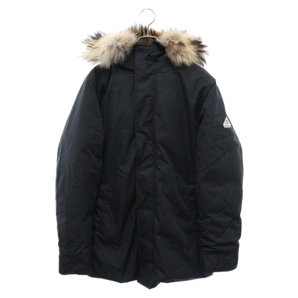 PYRENEX ファー付き ブラック ダウンジャケット