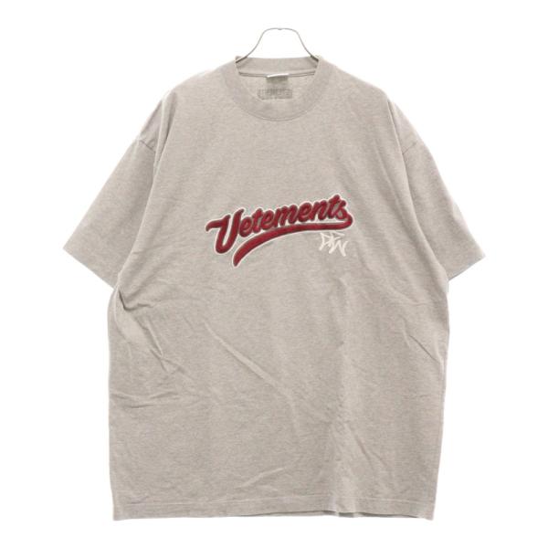 VETEMENTS ヴェトモン 18SS ベースボールロゴ刺繍半袖Tシャツ VETEMENTS ヴェトモン 18SS ベースボールロゴ刺繍半袖Tシャツ