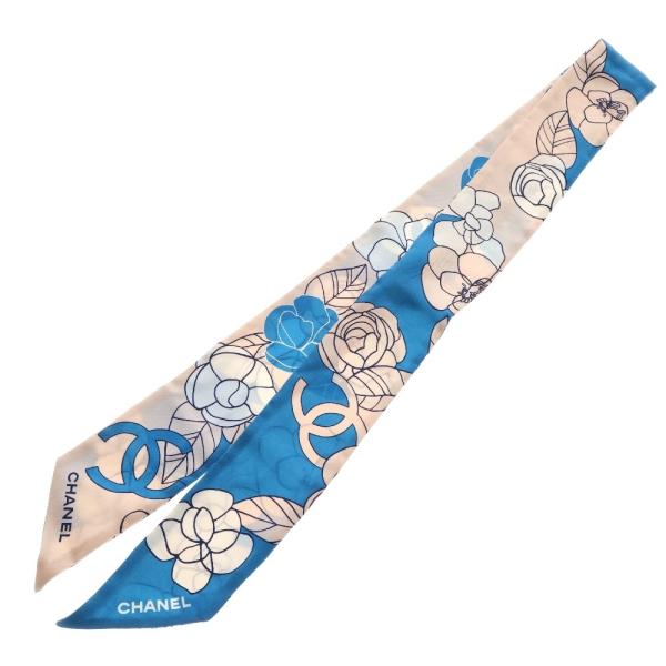 CHANEL（シャネル） シルク スカーフ ココマーク カメリア ベージュ