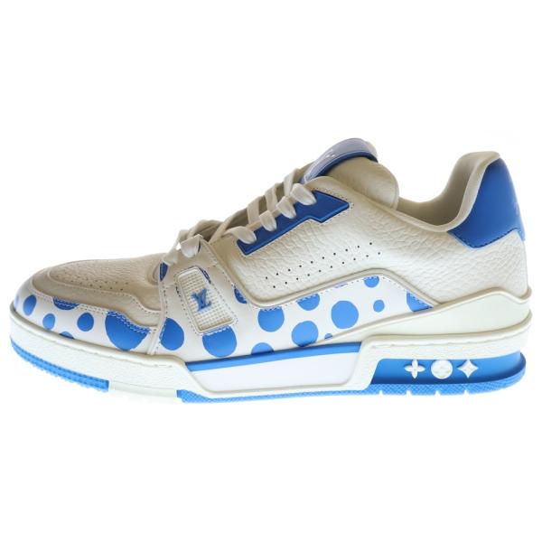 【正規品】ルイヴィトン×草間彌生　LV トレイナー・ライン スニーカー　水色 美品○LOUIS VUITTON ルイヴィトン 草間彌生 2022年製 LV