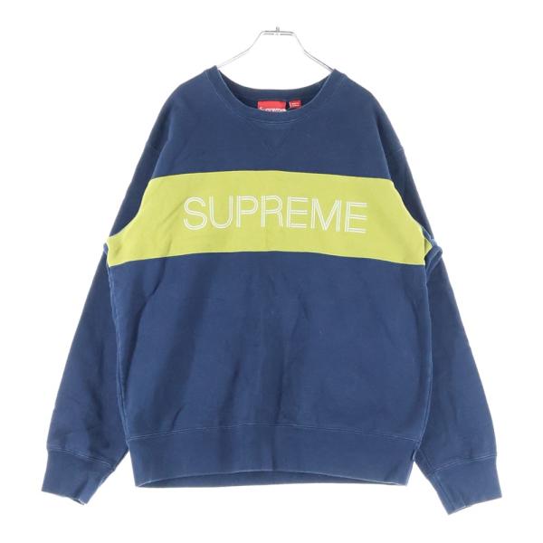 Supreme（シュプリーム） 17AW Zig Zag Stitch Panel Crewneck ロゴ