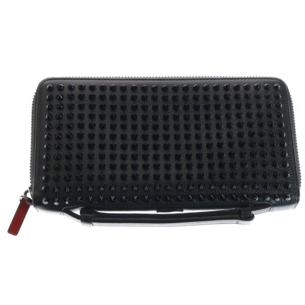 Christian Louboutin クリスチャンルブタン スタッズ CLロゴ金具 円錐 ラウンドファスナー パネトーネウォレット デニム 長財布 ブルー Christian Louboutin クリスチャンルブタン パネトーネ ウォレット
