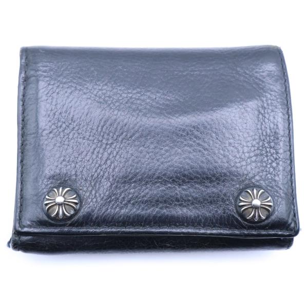 クロムハーツ3フォールドクロスボタンウォレット(オールドレザー) CHROME HEARTS（クロムハーツ） 3FOLD 3フォールド クロスボールボタン