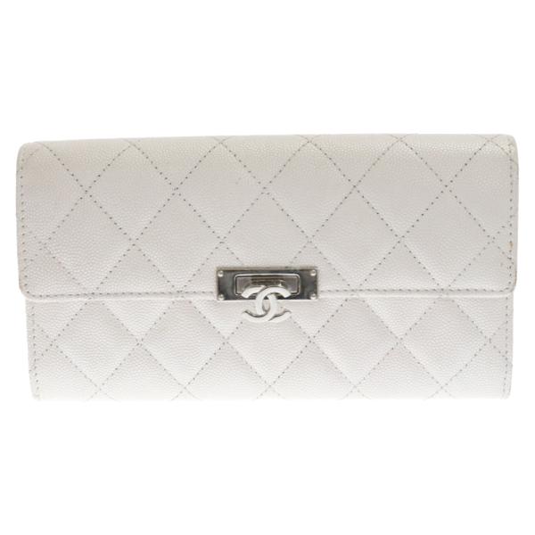CHANEL シャネル ココロック キャビアスキン ロングウォレット 長財布 