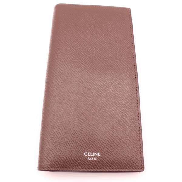 美品 CELINE 長財布 ブラック レザー 二つ折り バーティカル ウォレット CELINE（セリーヌ） レザーウォレット 二つ折り財布 長財布 ブラック