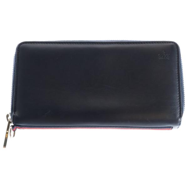 GUCCI（グッチ） ラウンドジップ レザーウォレット ネイビー 344096