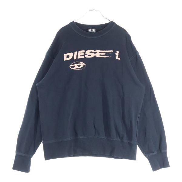DIESEL（ディーゼル） ロゴプリント スウェットトレーナー ブラック S