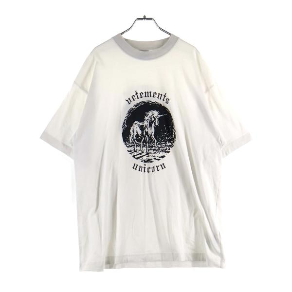 VETEMENTS Magic Unicorn ユニコーン 半袖Tシャツ VETEMENTS（ヴェトモン） 20AW ダブルユニコーンプリント 半袖Tシャツ