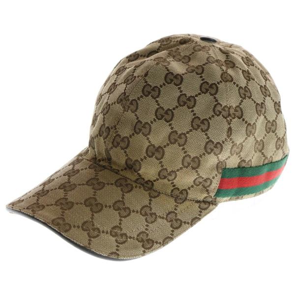 GUCCI（グッチ） GGキャンバス シェリーライン キャップ 帽子 ベージュ