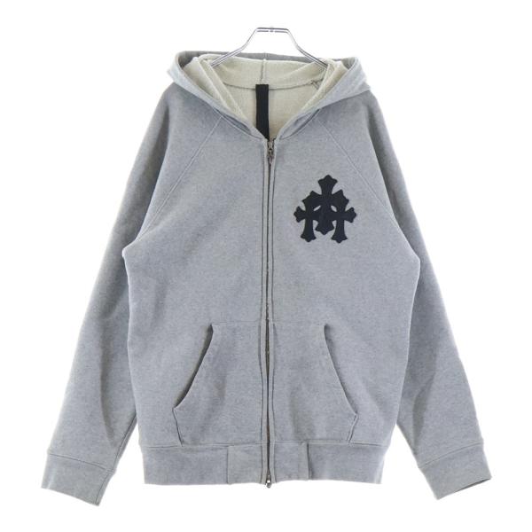 クロムハーツY NOT ラベル付きクロスパッチジップアップパーカー CHROME HEARTS（クロムハーツ） Y NOT ZIP GYN U PAPER JAM ラベル付き