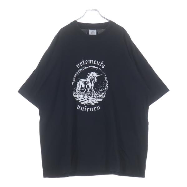 入手困難▪️美品✨ヴェトモン 刺繍ロゴ 半袖Tシャツ オーバーサイズ ユニコーン VETEMENTS（ヴェトモン） 22SS 両面ユニコーンプリント 半袖Tシャツ