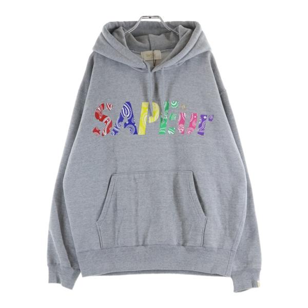 SAPEur サプール MULTI BANDANA LOGO HOODIE マルチ バンダナロゴ プルオーバーパーカー グレー SAPEur サプール MULTI BANDANA LOGO HOODIE マルチ バンダナロゴ プル