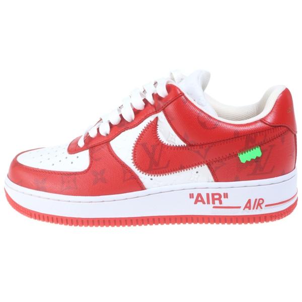 ルイヴィトン ×ナイキ AIR FORCE 1 LOW BY VIRGIL ABLOH WHITE & COMET RED LD0232 エアフォース ヴァージルアブロー ローカットスニーカー