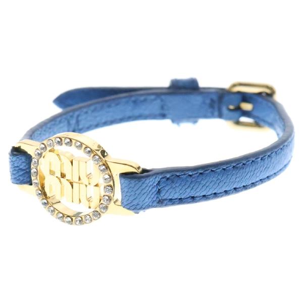 【新品】 miumiu マドラスレザー ブレスレット ラインストーン 白 新品】 miumiu マドラスレザー ブレスレット ラインストーン 白 ミュウ