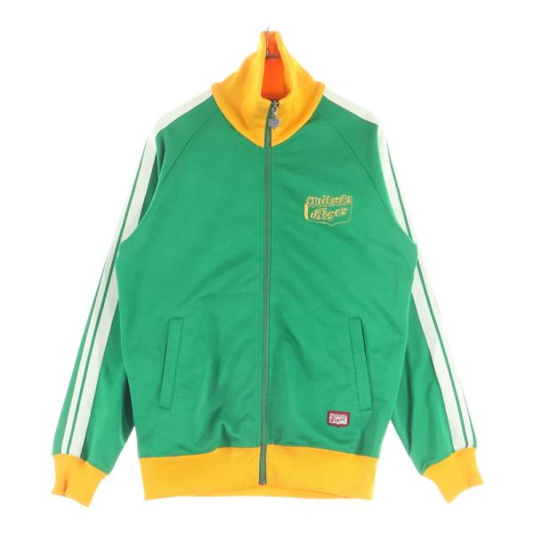 オニツカタイガー★美品 総柄 刺繍ロゴ アームライン トラックジャケット XL Onitsuka Tiger（オニツカタイガー） 総柄 ジップアップ トラック