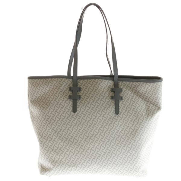 IACUCCI (イアクッチ) キャンバス 総柄 トートバッグ ベージュ/グレー