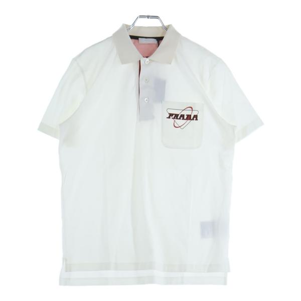 PRADA（プラダ） 19SS ロゴプリント 半袖ポロシャツ ホワイト UJN651