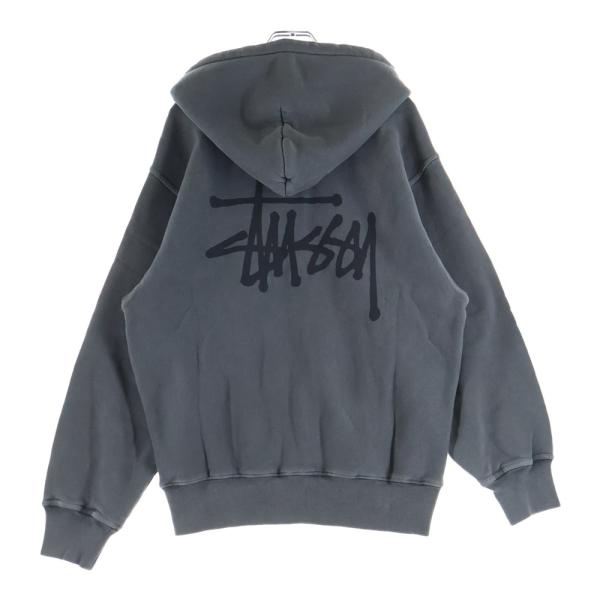 ❗️期間限定SALE❗️ステューシー ベーシック ジップ フーディ グレーM STUSSY（ステューシー） BASIC STUSSY PIG DYED ZIP HOOD ベーシックス