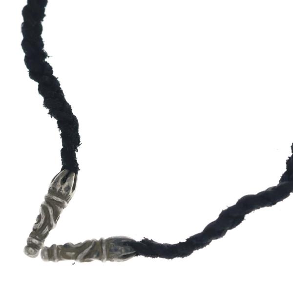 CHROME HEARTS クロムハーツ LEATHER BRAID SCROLL ネックレス レザーブレイドネックレス ブラック/シルバー BCA377 CHROME HEARTS（クロムハーツ） LEATHER BRAID SCROLL ネックレス