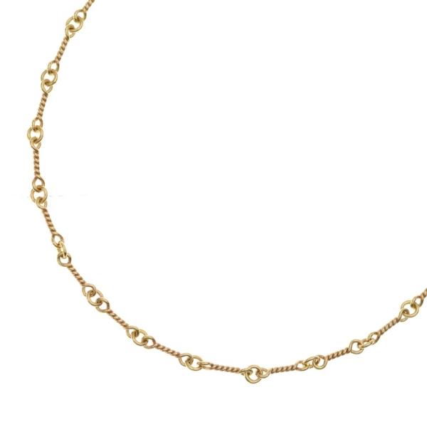 22kツイストチェーン18インチクロス小パヴェダイヤノーブランド CHROME HEARTS（クロムハーツ） 22K NECKCHAIN T18 ツイストチェーン