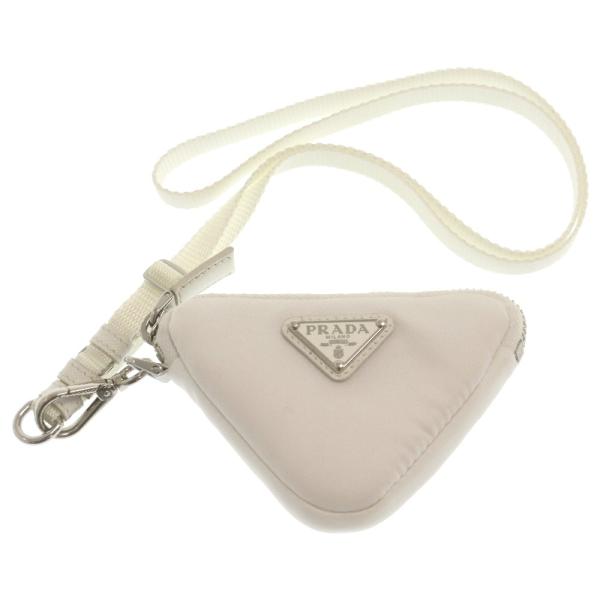 PRADA プラダ Re-Nylon ミニポーチ キーリング ホワイト プラダ PRADA