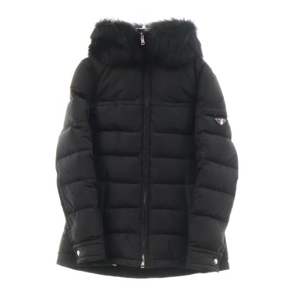 PRADA - PRADA プラダ 22AW ファー付きダウンコート ダウンジャケット 291794-R202-1060 ブラック レディース PRADA プラダ 22AW ファー付きダウンコート ダウンジャケット