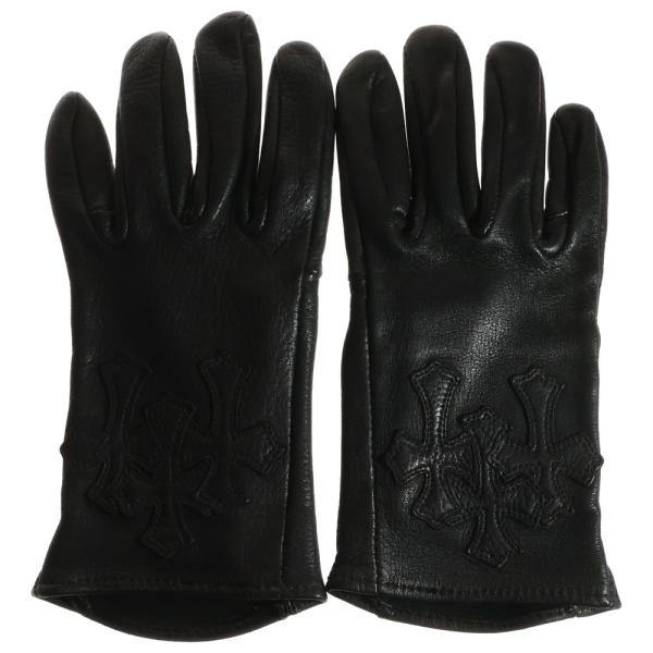CHROMEHEARTS クロムハーツ 3セメタリークロスパッチ レザーグローブ CHROME HEARTS（クロムハーツ） 3CEM CRS GLOVE セメタリークロス