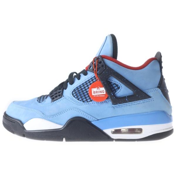 ナイキ ×トラヴィススコット AIR JORDAN4 RETRO CACTUSJACK エアジョーダン4 レトロ ハイカットスニーカー US9/27.0cm ブルー 308497-406