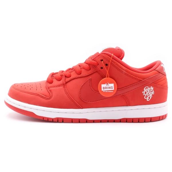 ナイキエスビー ×Girls Don't Cry SB DUNK LOW PRO QS BQ6832-600×ガールズドントクライ ダンク ローカットスニーカー US9/27.0cm レッド