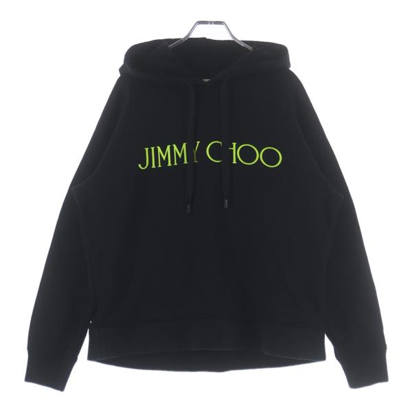 JIMMY CHOO ブラック パーカー M JIMMY CHOO（ジミーチュウ） ロゴプリントプルオーバーパーカー