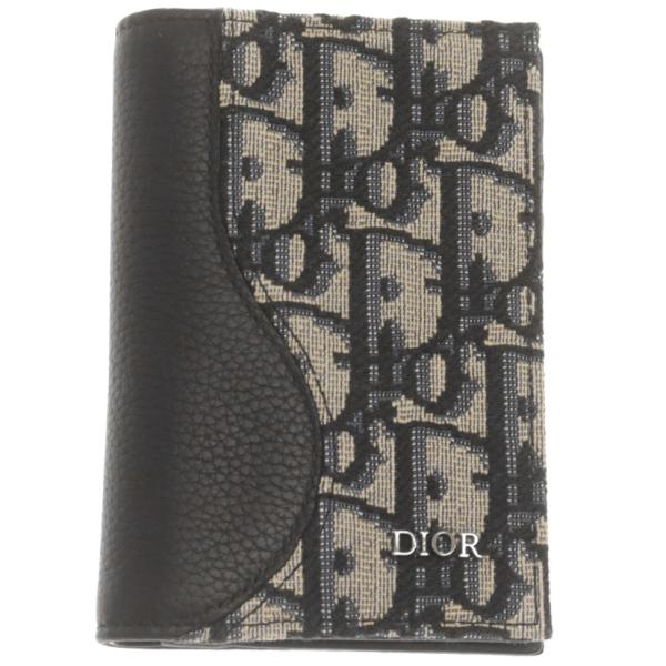 ディオール Saddle Vertical Bifold Card Holder Oblique Jacquard