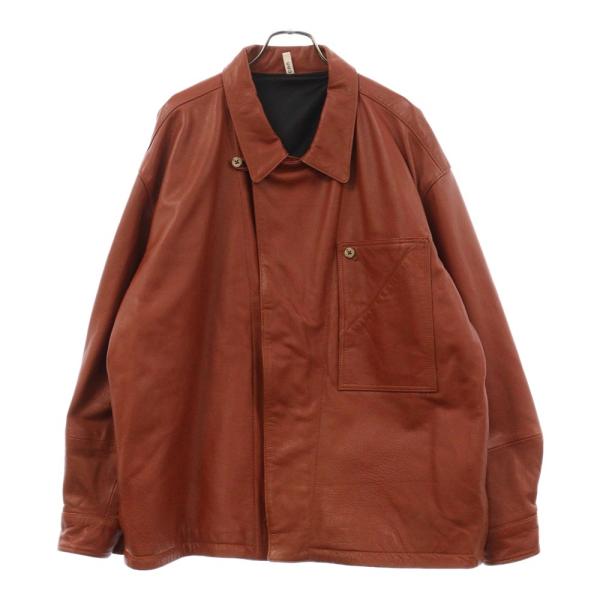 23SS CCU シーシーユーレザーシャツジャケットブラウンレザー