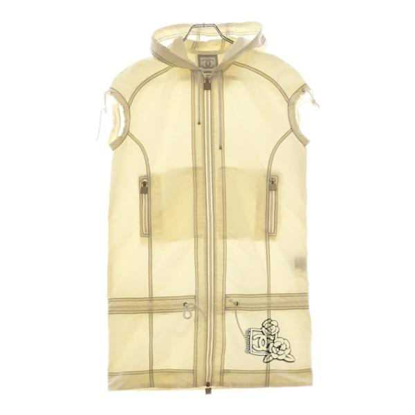 CHANEL - CHANEL シャネル VINTAGE ココマークカメリアプリント ノースリーブ ジップアップパーカー ホワイト 25677V16592 レディース CHANEL（シャネル） VINTAGE ココマークカメリアプリント ノースリーブ