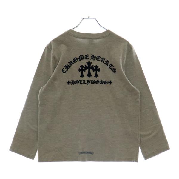 Chrome Hearts - CHROME HEARTS クロムハーツ Y NOT CEMETERY CRS CREWNECK セメタリークロス クルーネック 長袖Tシャツ グレー レディース CHROME HEARTS（クロムハーツ） Y NOT CEMETERY CRS CREWNECK