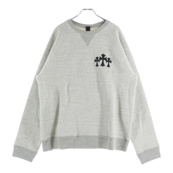 CHROME HEARTS クロムハーツ Y NOT CH Applique Embroidery アップリケ刺繍クルーネック スウェットシャツ トレーナー グレー shopbring_3825i270017