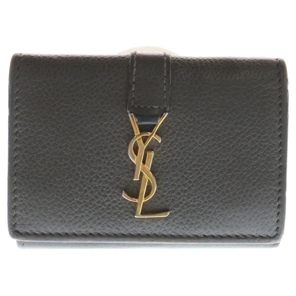 SAINT LAURENT サンローラン/YSLオリガミタイニーウォレット/グレー/TGN620287/SAランク/75【中古】 SAINT LAURENT PARIS サンローランパリ YSLライン オリガミ タイニー