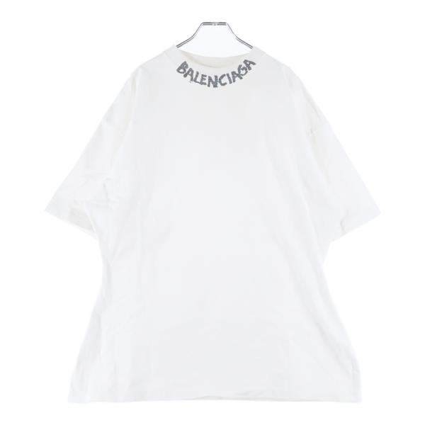 BALENCIAGA（バレンシアガ） ネックロゴ クルーネック半袖Tシャツ
