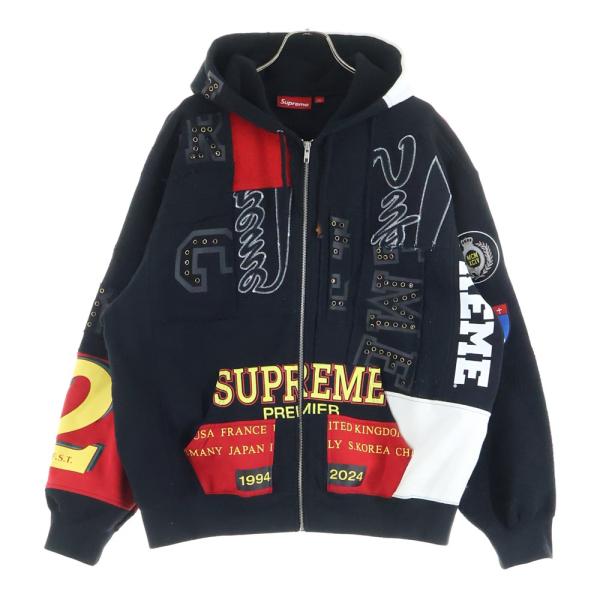 【美品】Supreme シュプリーム パッチワークパーカー Sサイズ 白 グレー 美品】Supreme シュプリーム パッチワークパーカー Sサイズ 白 グレー