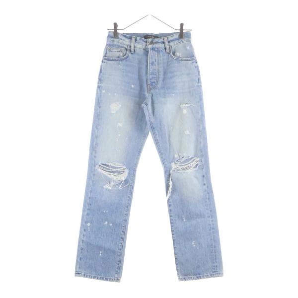 amiri パンツ　w28 メンズ　レディース AMIRI（アミリ） ダメージ加工 ボタンフライ ストレートデニムパンツ