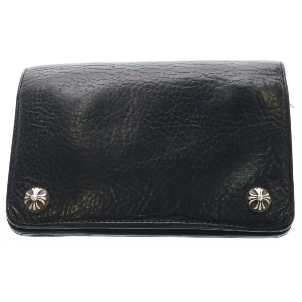 Chrome Hearts 二つ折り財布 黒 CHROME HEARTS（クロムハーツ） 2ZIP 2ジップ クロスボールボタン